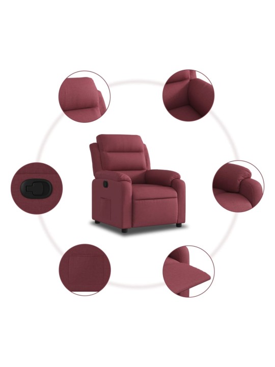 Polohovací křeslo vínové textil