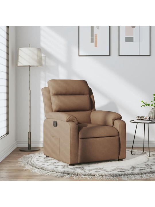 Polohovací křeslo hnědé textil