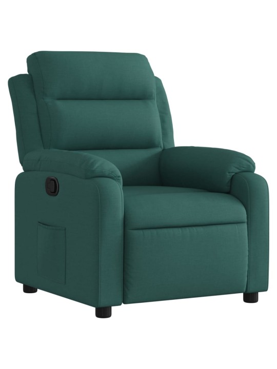 Polohovací křeslo tmavě zelené textil
