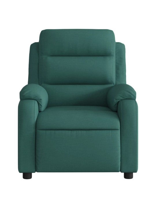 Polohovací křeslo tmavě zelené textil