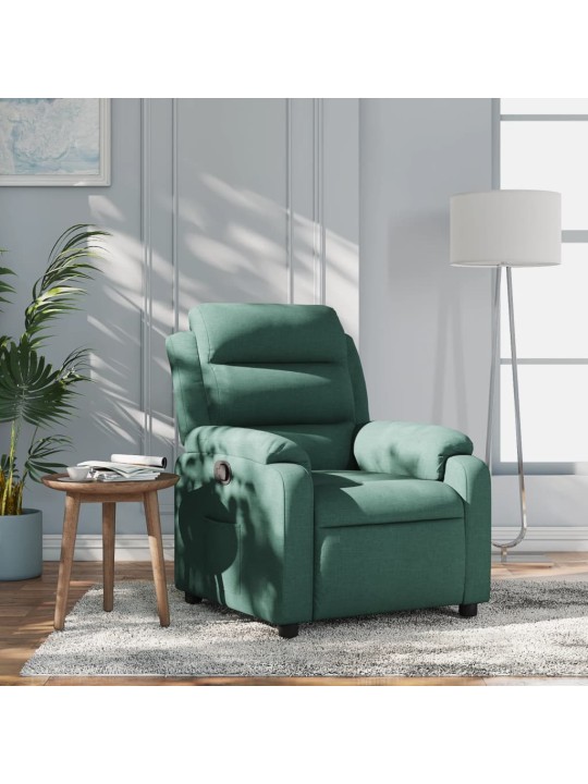 Polohovací křeslo tmavě zelené textil