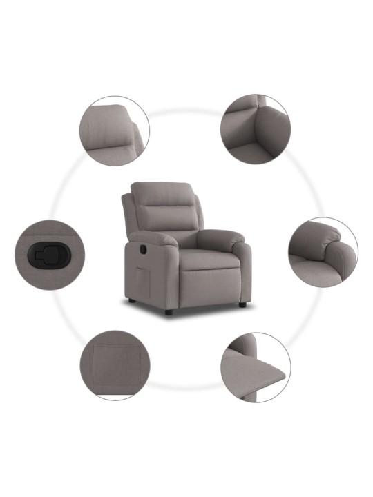 Polohovací křeslo taupe textil
