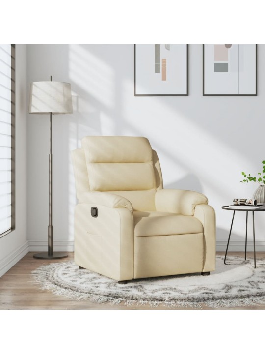 Polohovací křeslo krémové textil