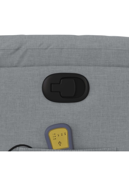 Masážní polohovací křeslo světle šedé textil