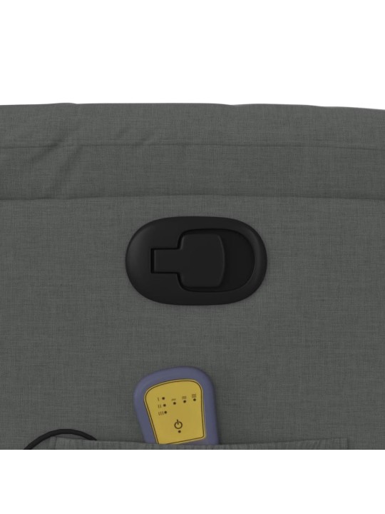 Masážní polohovací křeslo tmavě šedé textil