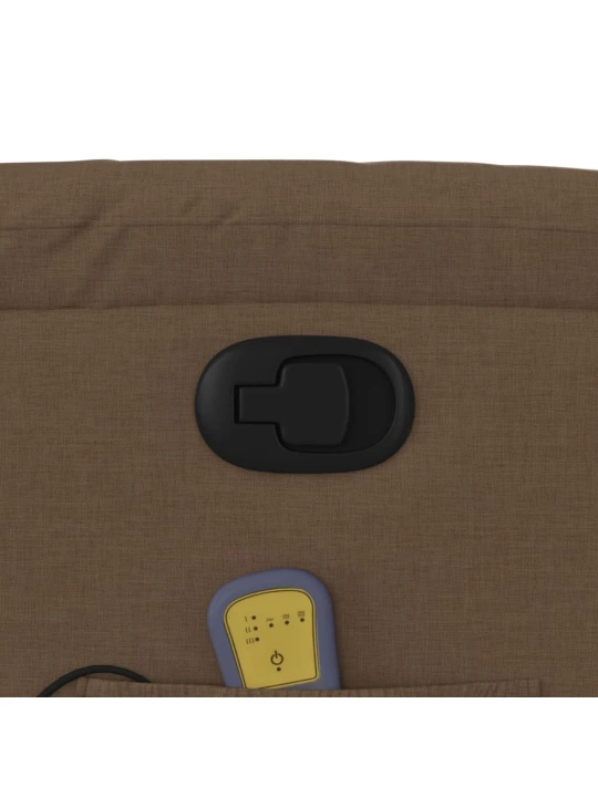 Masážní polohovací křeslo hnědé textil