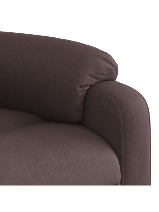 Masážní polohovací křeslo tmavě hnědé textil