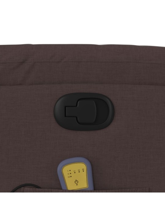 Masážní polohovací křeslo tmavě hnědé textil