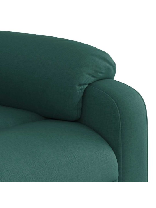 Masážní polohovací křeslo tmavě zelené textil