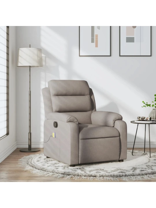 Masážní polohovací křeslo taupe textil