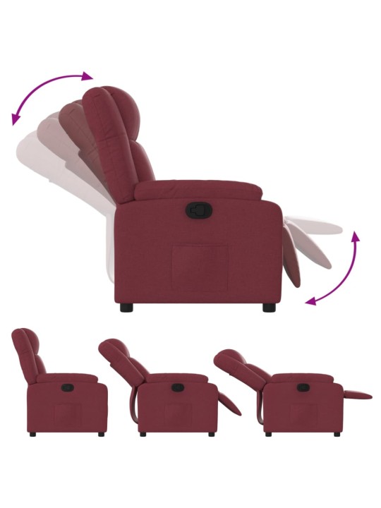 Polohovací křeslo vínové textil