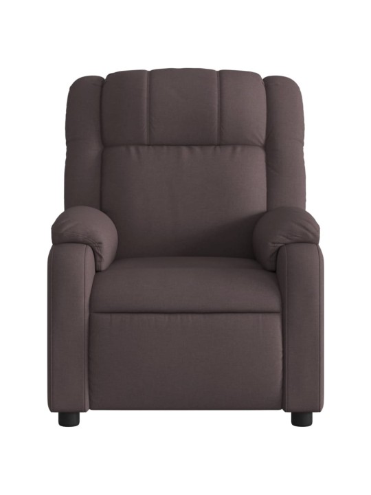 Polohovací křeslo tmavě hnědé textil