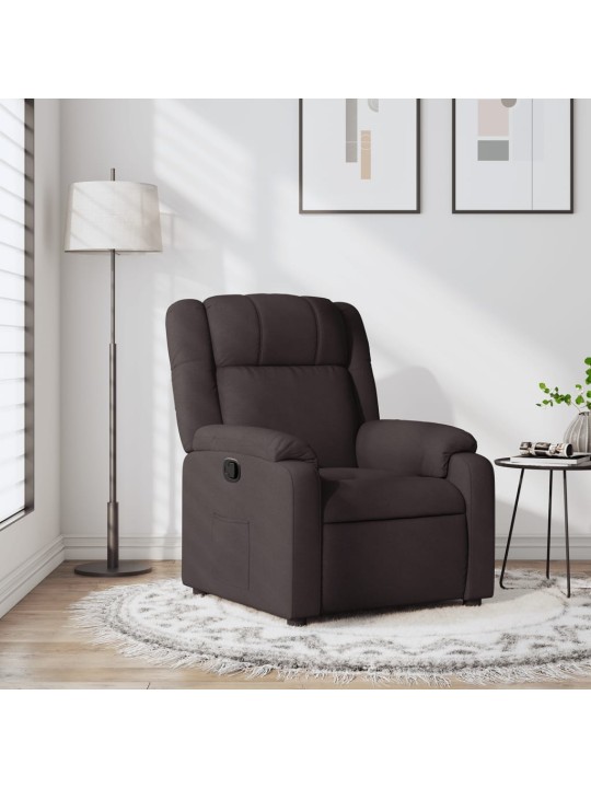 Polohovací křeslo tmavě hnědé textil