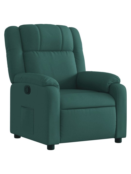 Polohovací křeslo tmavě zelené textil