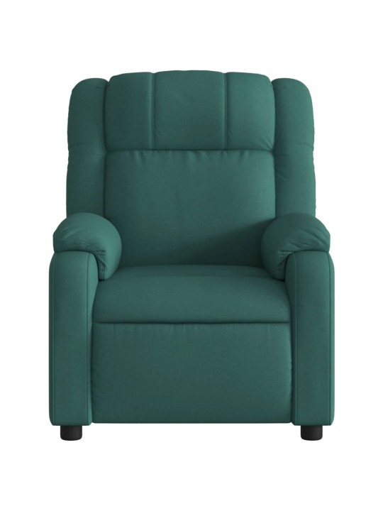 Polohovací křeslo tmavě zelené textil