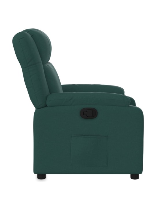 Polohovací křeslo tmavě zelené textil