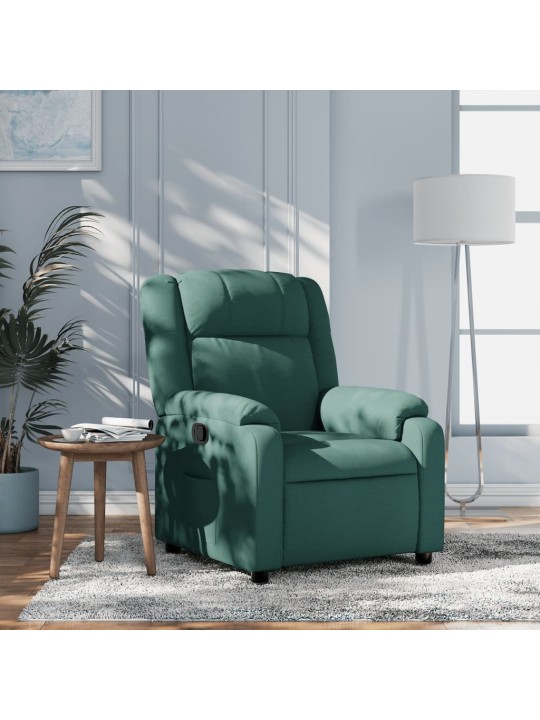 Polohovací křeslo tmavě zelené textil