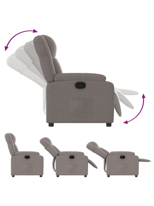 Polohovací křeslo taupe textil