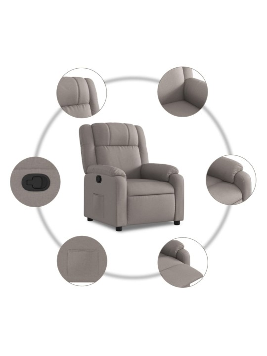 Polohovací křeslo taupe textil