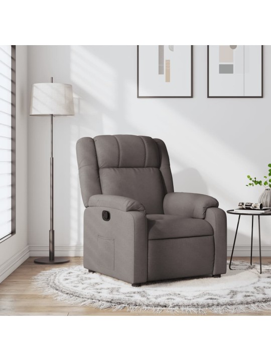 Polohovací křeslo taupe textil