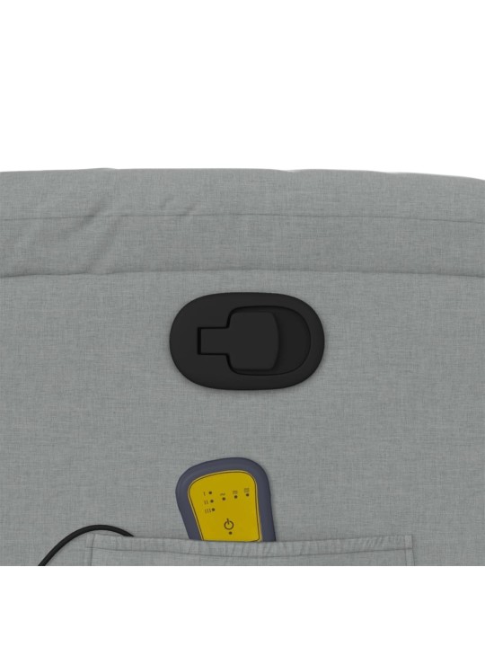 Masážní polohovací křeslo světle šedé textil