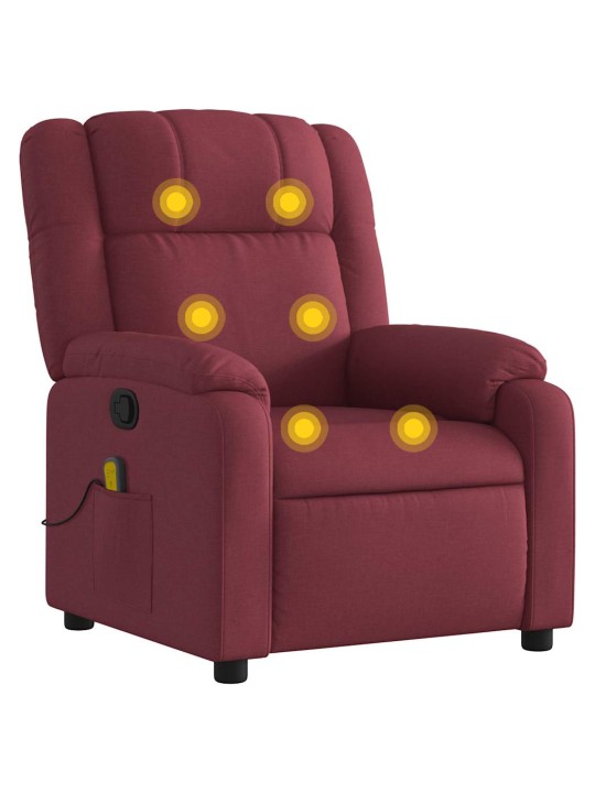 Masážní polohovací křeslo vínové textil