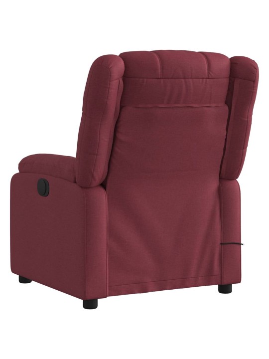 Masážní polohovací křeslo vínové textil
