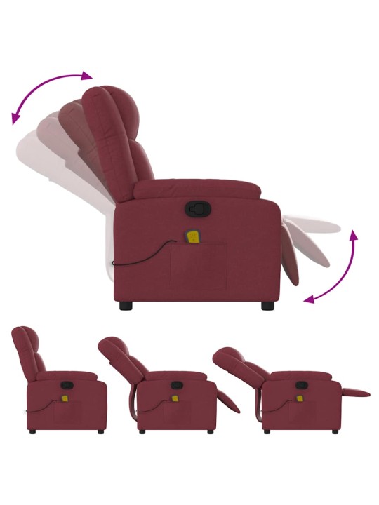Masážní polohovací křeslo vínové textil
