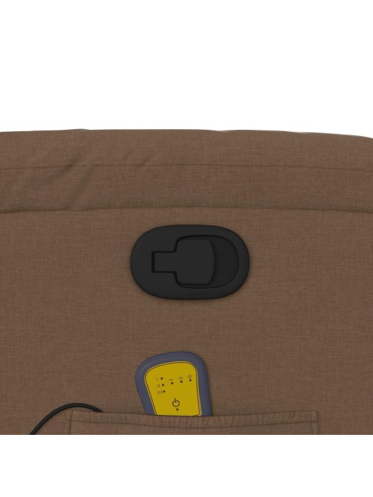 Masážní polohovací křeslo hnědé textil