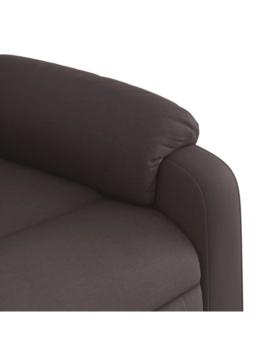 Masážní polohovací křeslo tmavě hnědé textil