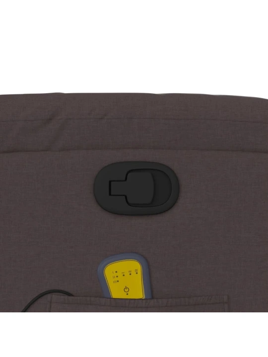 Masážní polohovací křeslo tmavě hnědé textil