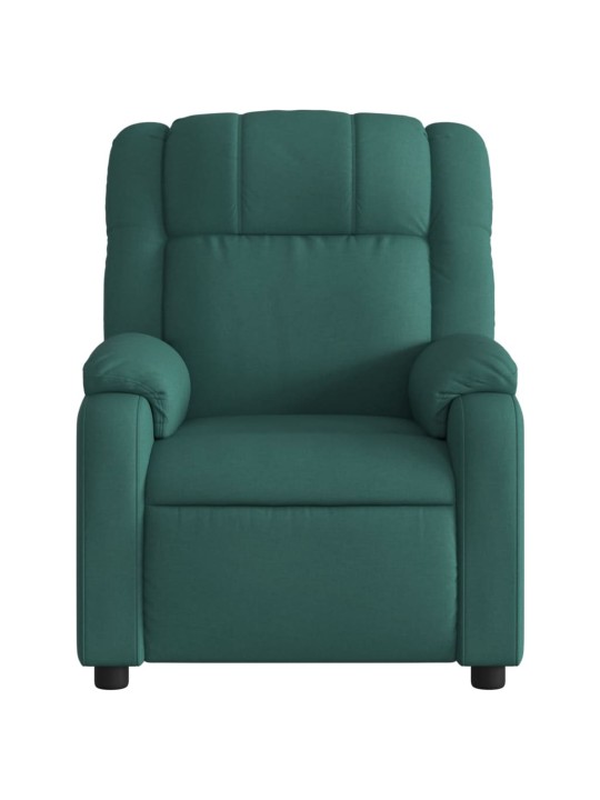 Masážní polohovací křeslo tmavě zelené textil