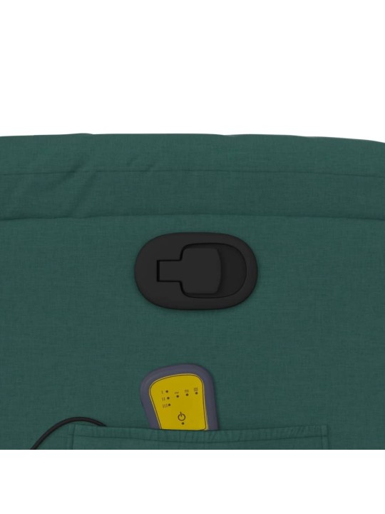 Masážní polohovací křeslo tmavě zelené textil