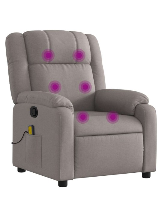 Masážní polohovací křeslo taupe textil