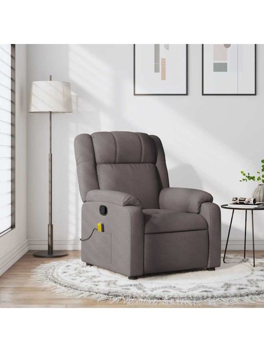 Masážní polohovací křeslo taupe textil