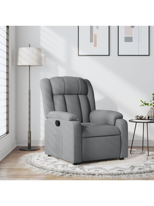 Polohovací křeslo světle šedé textil