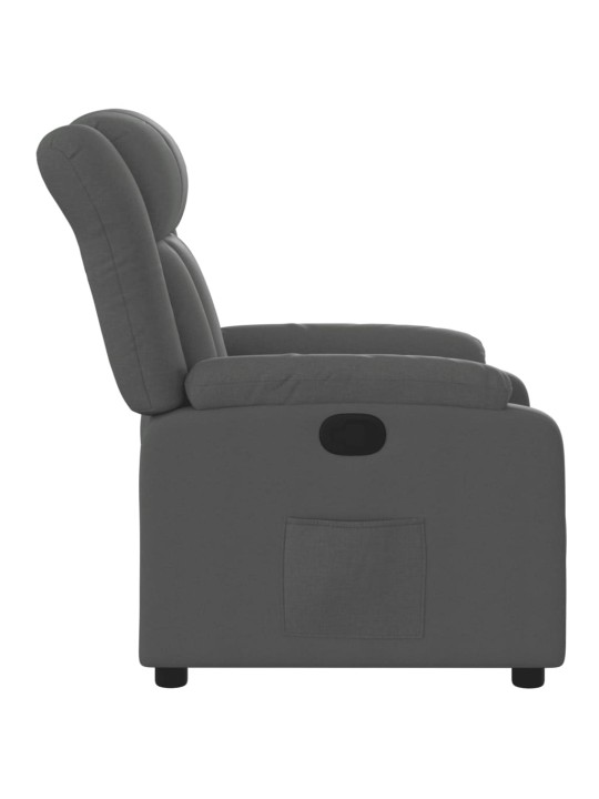 Polohovací křeslo tmavě šedé textil