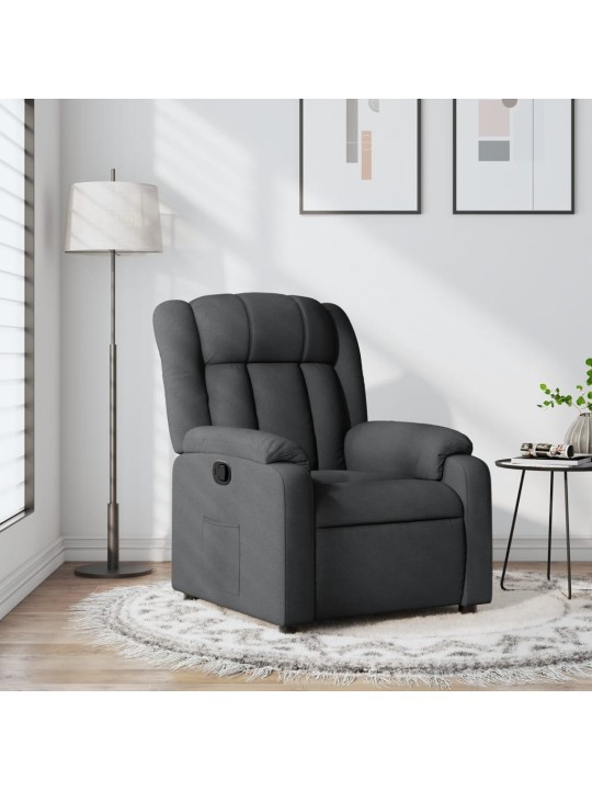 Polohovací křeslo tmavě šedé textil