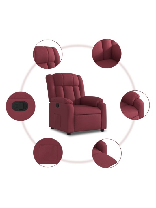 Polohovací křeslo vínové textil