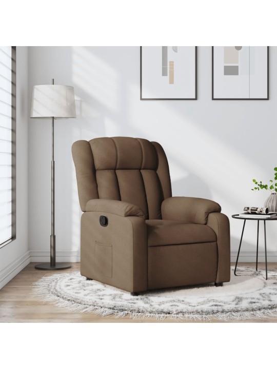 Polohovací křeslo hnědé textil
