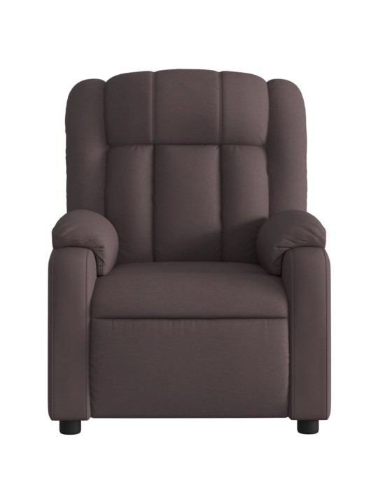 Polohovací křeslo tmavě hnědé textil