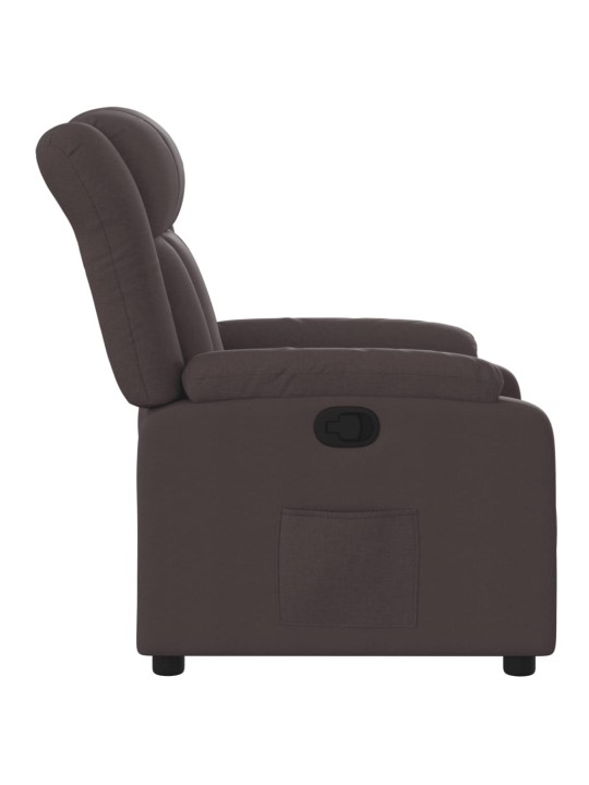 Polohovací křeslo tmavě hnědé textil