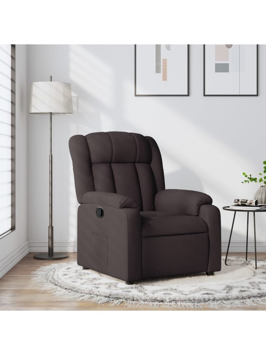 Polohovací křeslo tmavě hnědé textil