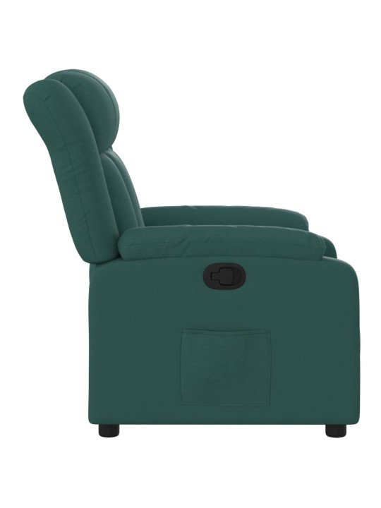 Polohovací křeslo tmavě zelené textil