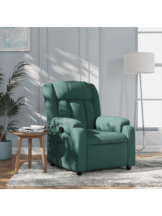 Polohovací křeslo tmavě zelené textil