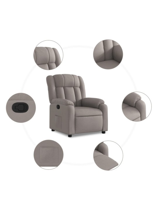 Polohovací křeslo taupe textil