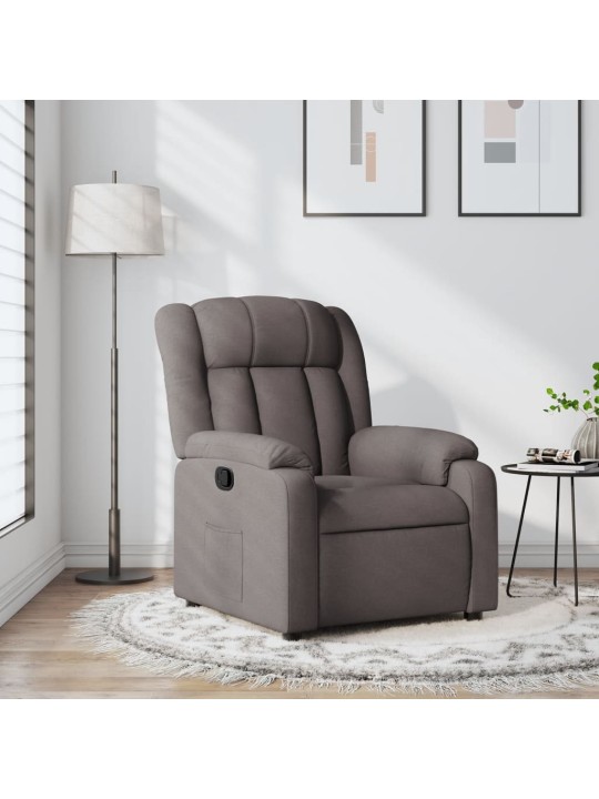 Polohovací křeslo taupe textil