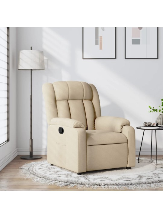 Polohovací křeslo krémové textil