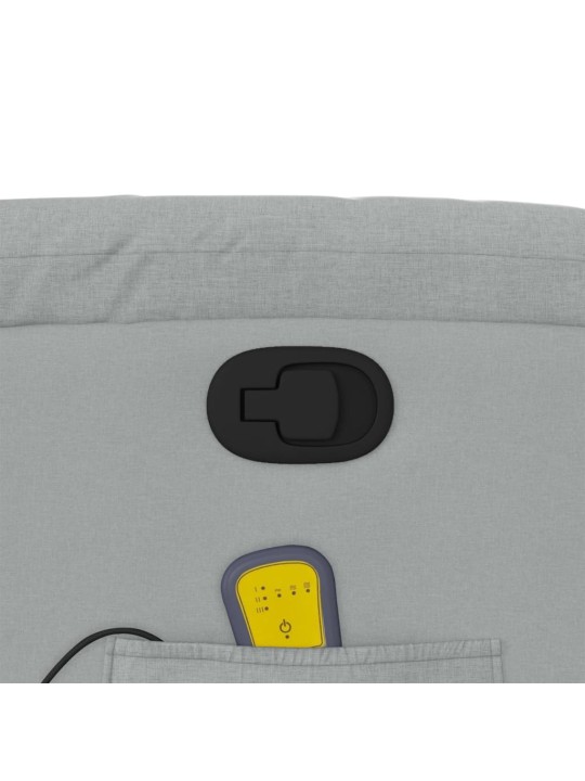 Masážní polohovací křeslo světle šedé textil