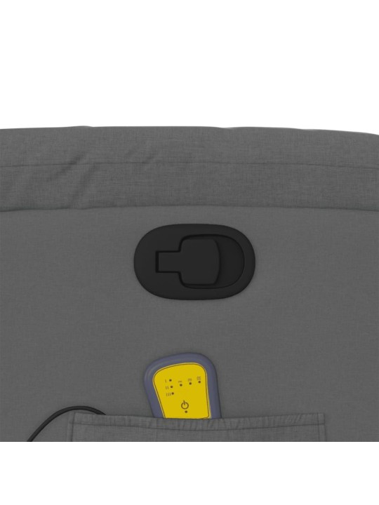 Masážní polohovací křeslo tmavě šedé textil